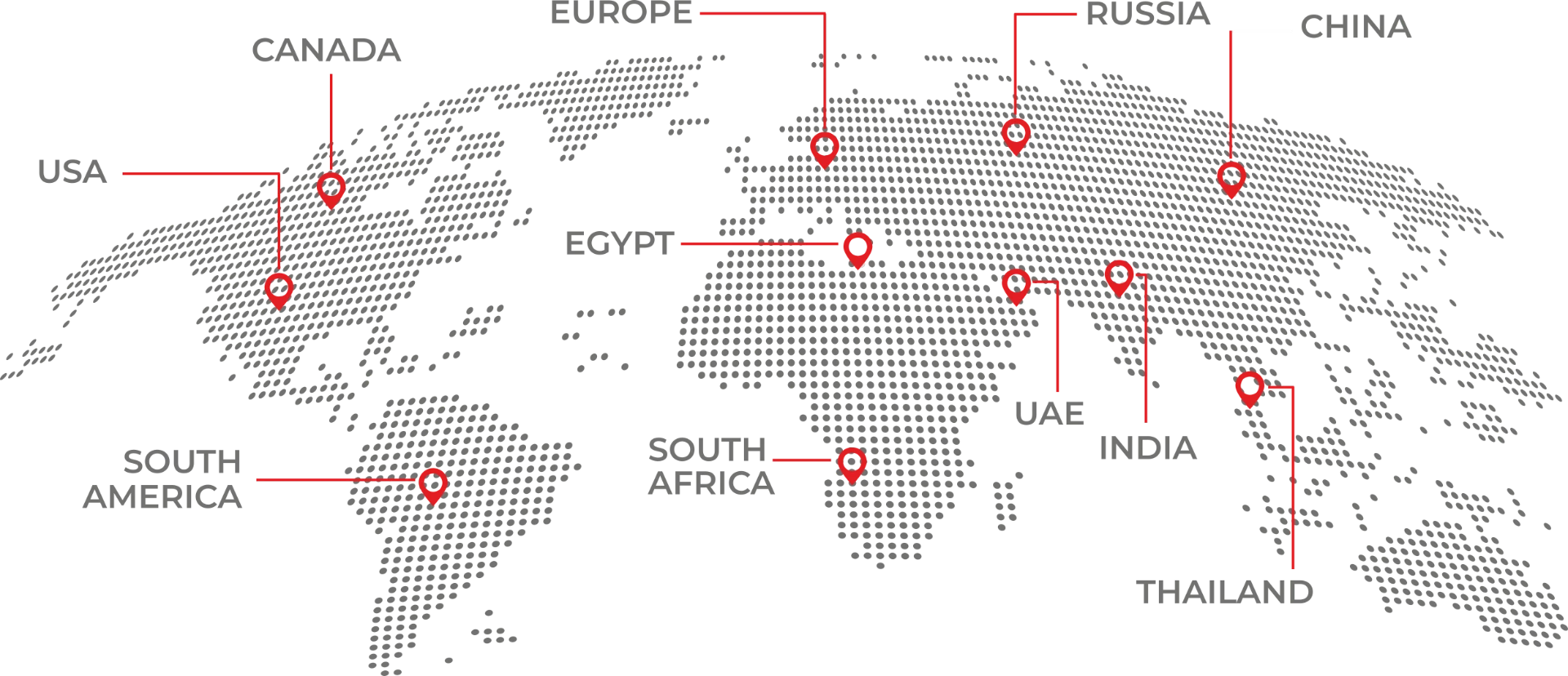 World map highlighting the markets Artexpress serves