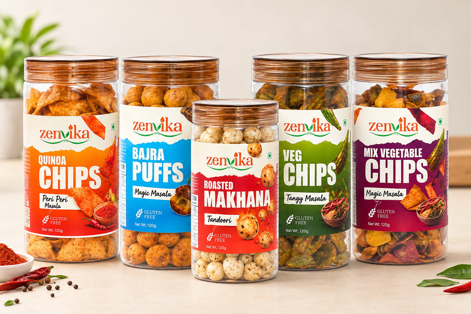 Zenvika Snacks packaging design by Artexpress
